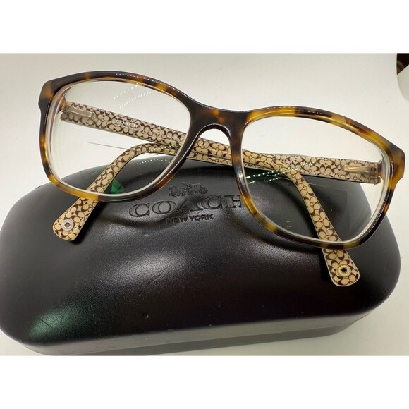 Coach Julayne Eyeglasses HC 6013~5238 Spotty Tortoise/Brown/Sand Sig~54□16 +CASE - Picture 1 of 13